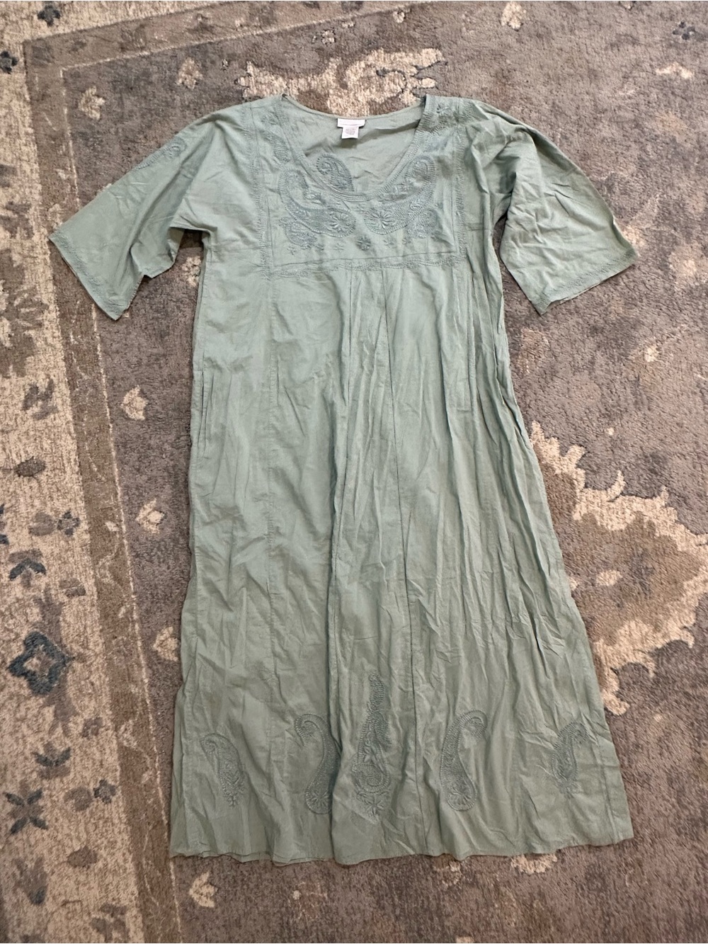 Soft Surroundings Sage Green XL 100% Cotton Cottagecore - Picture 2 of 10